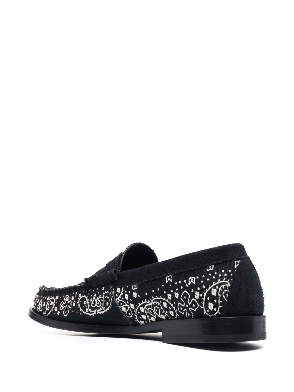 bandana-print raw-cut loafers - 3