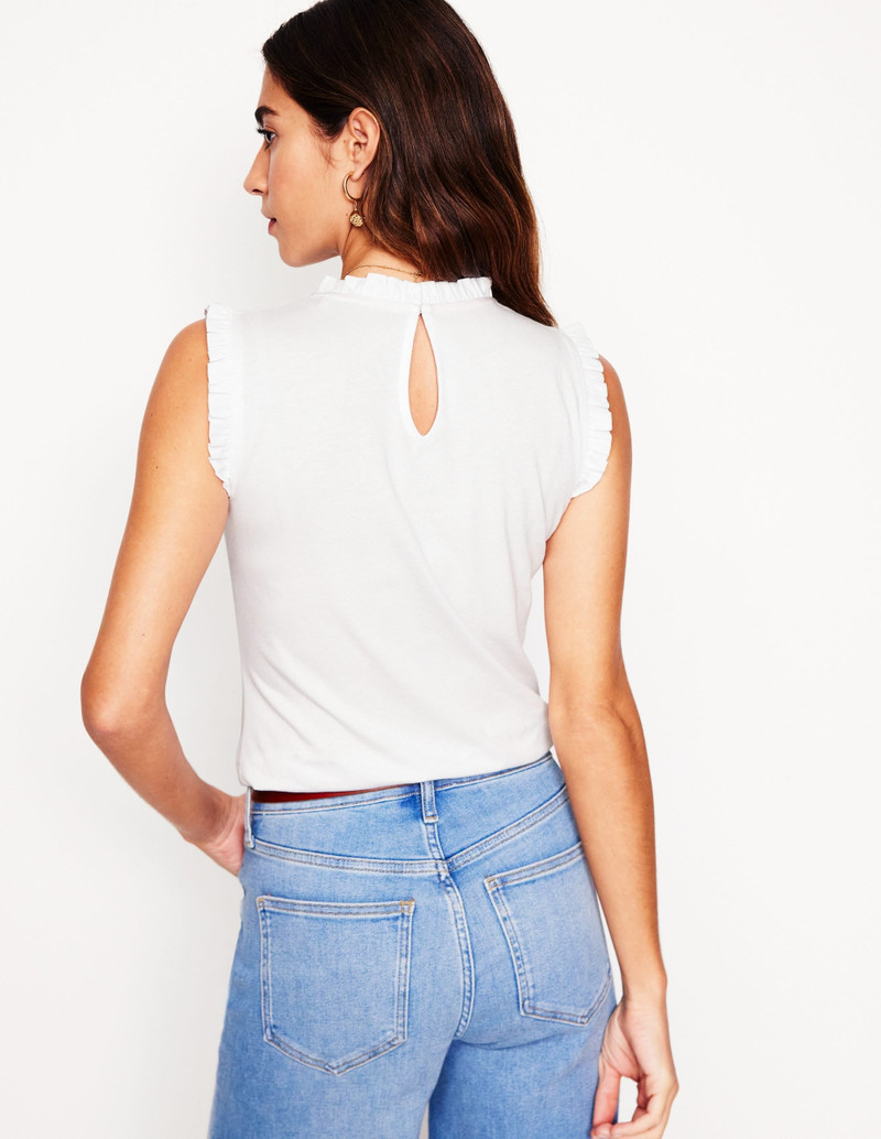 Supersoft Frill Detail Vest-White 4