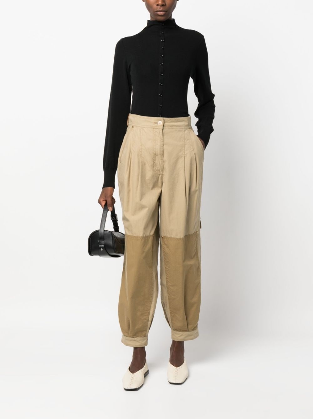 high-neck wool cardigan - 2