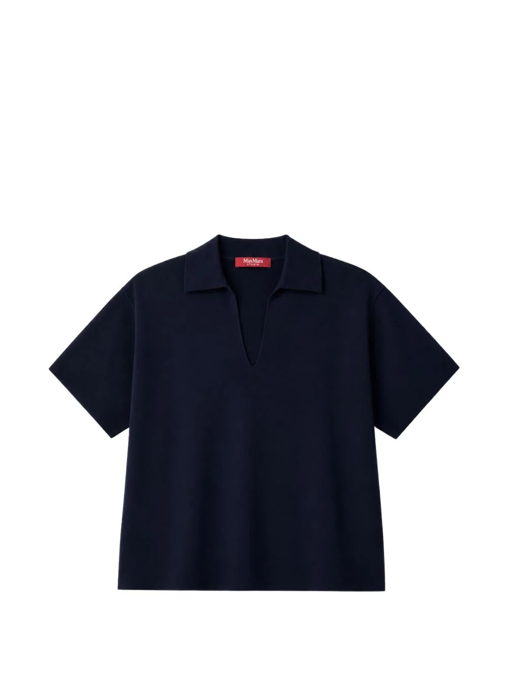 spread-collar short-sleeve T-shirt - 1