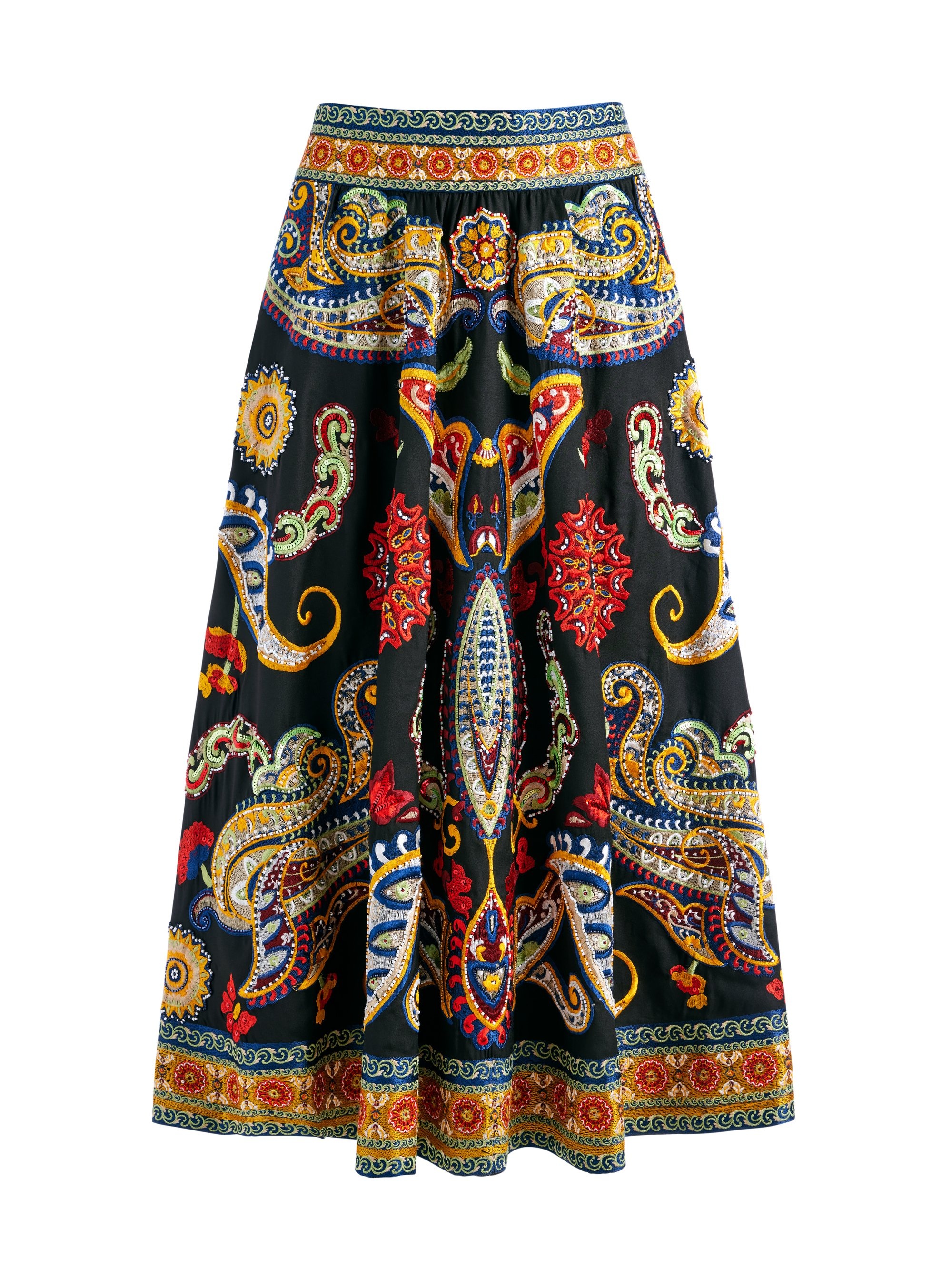 EARLA EMBELLISHED FLARE MIDI SKIRT - 1