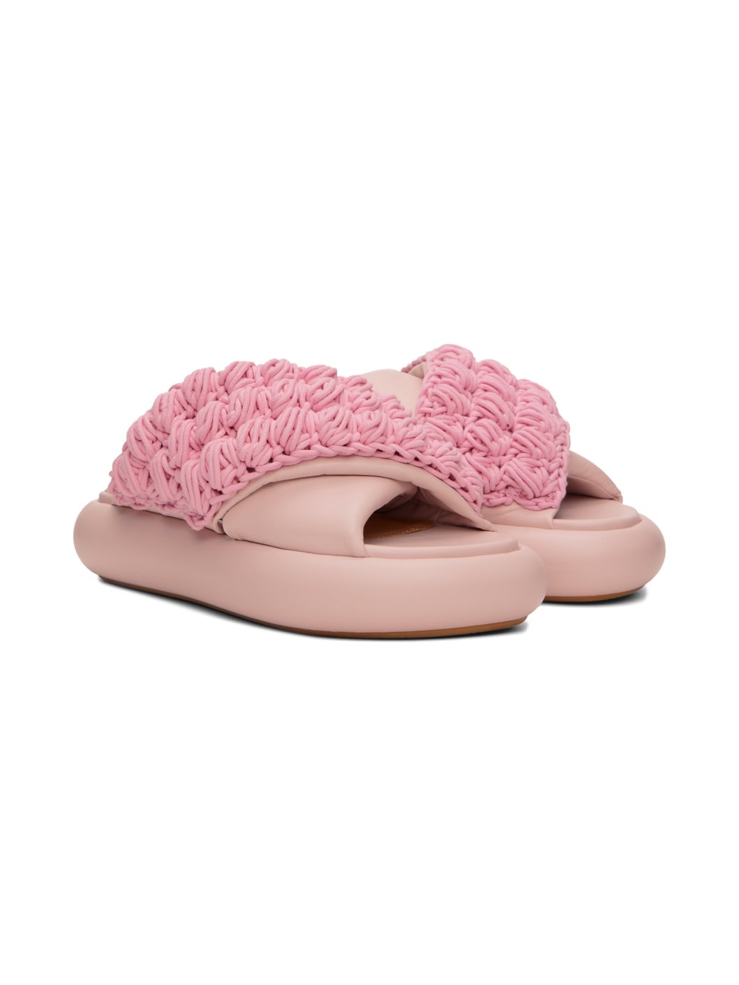 Pink Crochet Twister Platform Slides - 4