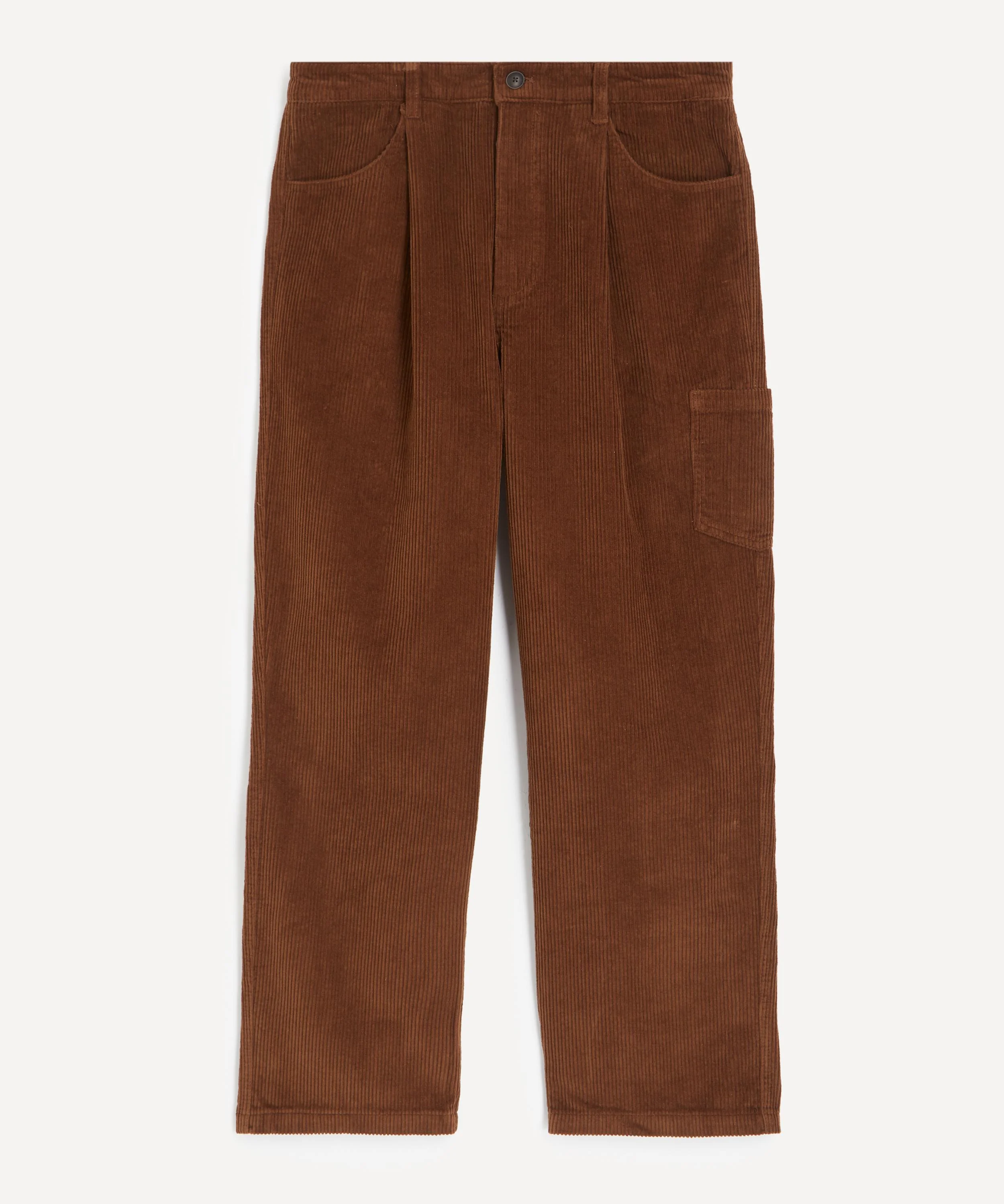 Wide One Tuck Corduroy Trousers - 1