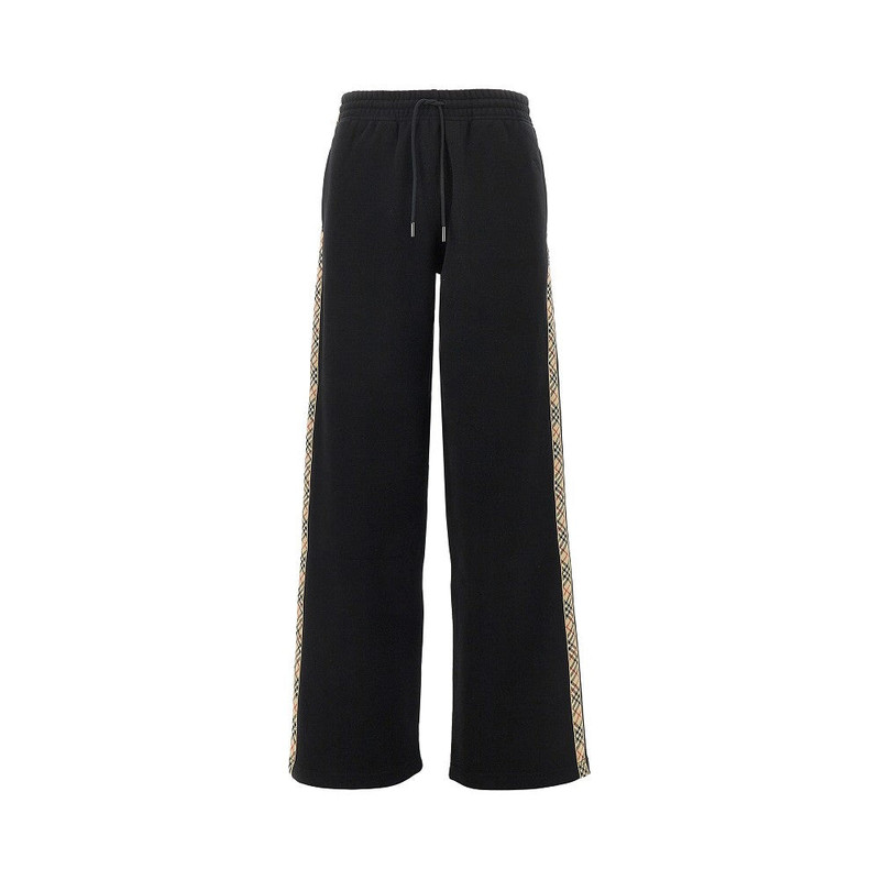 Burberry Sweatpants With Check Trimmings Black Women 1