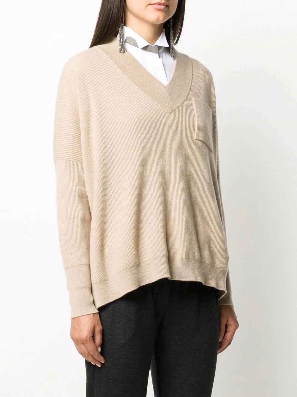 v-neck cashmere jumper - 3