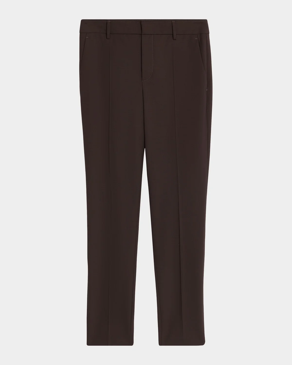 Wool Slim-Leg Split Hem Pants - 1
