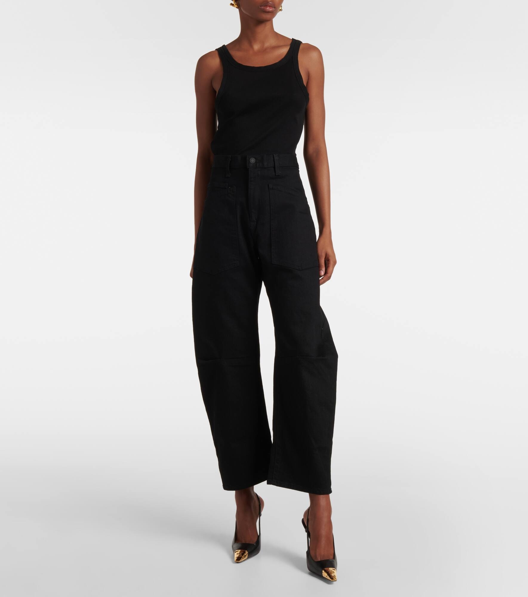 Shon high-rise barrel-leg jeans - 7