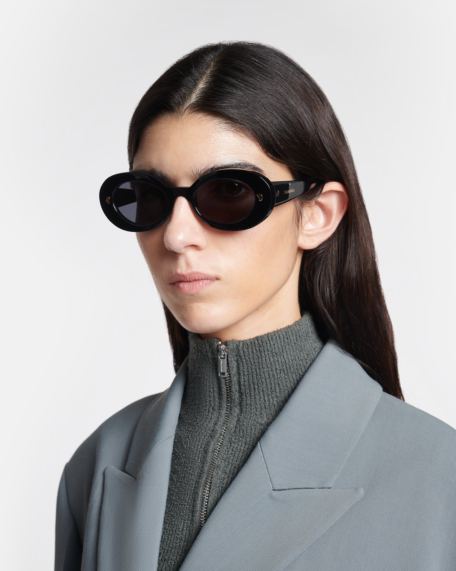 Nanushka Bio-Plastic Oval Sunglasses | REVERSIBLE