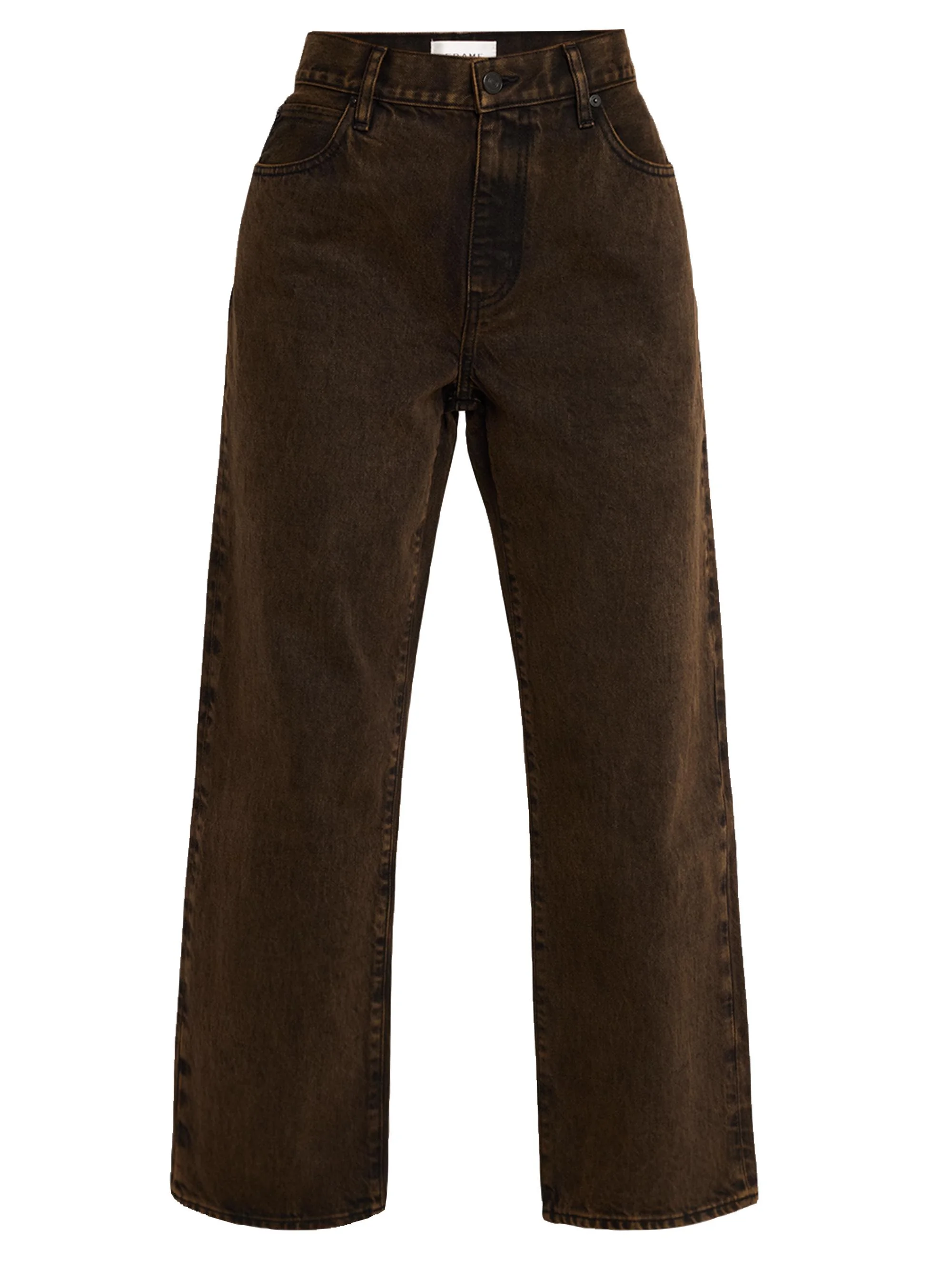 Women's The Hang Mid-Rise Wide-Leg Cropped Jeans - Brown - 1