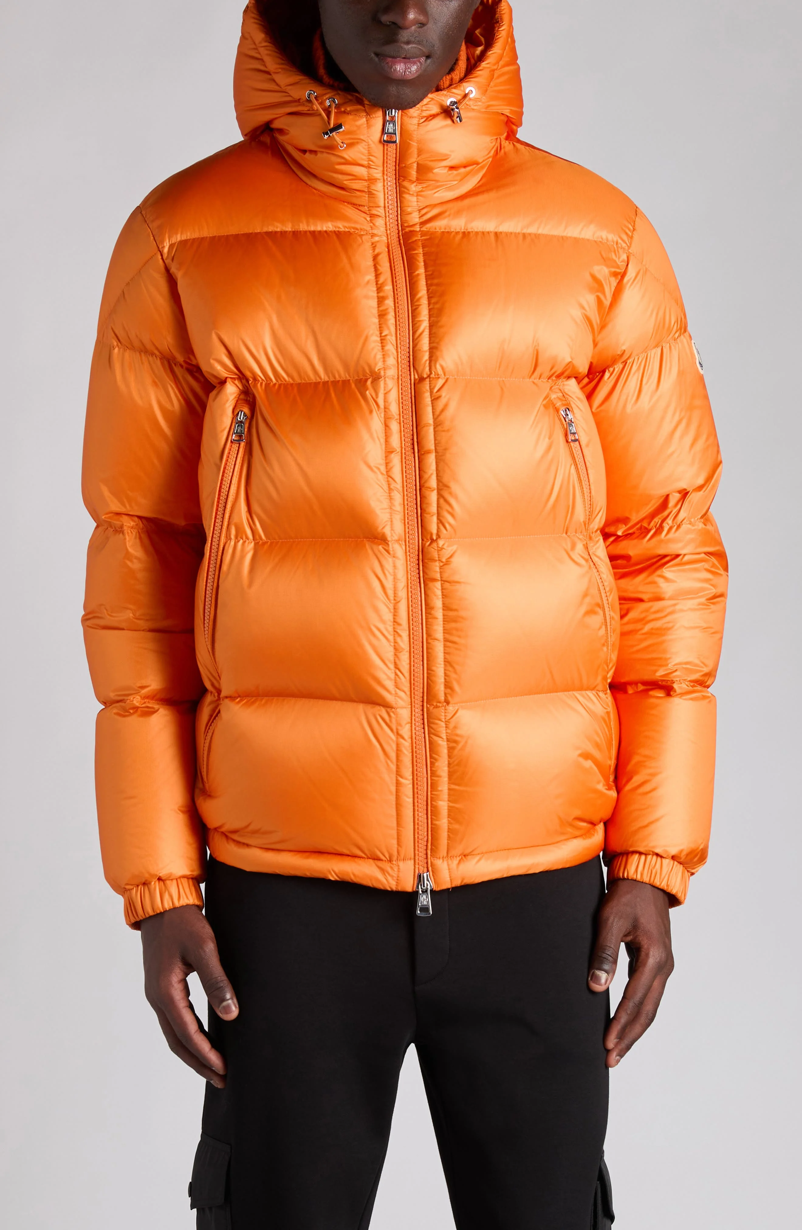 Moncler Rivau Down Hooded Jacket in Jaffa Orange at Nordstrom - 1