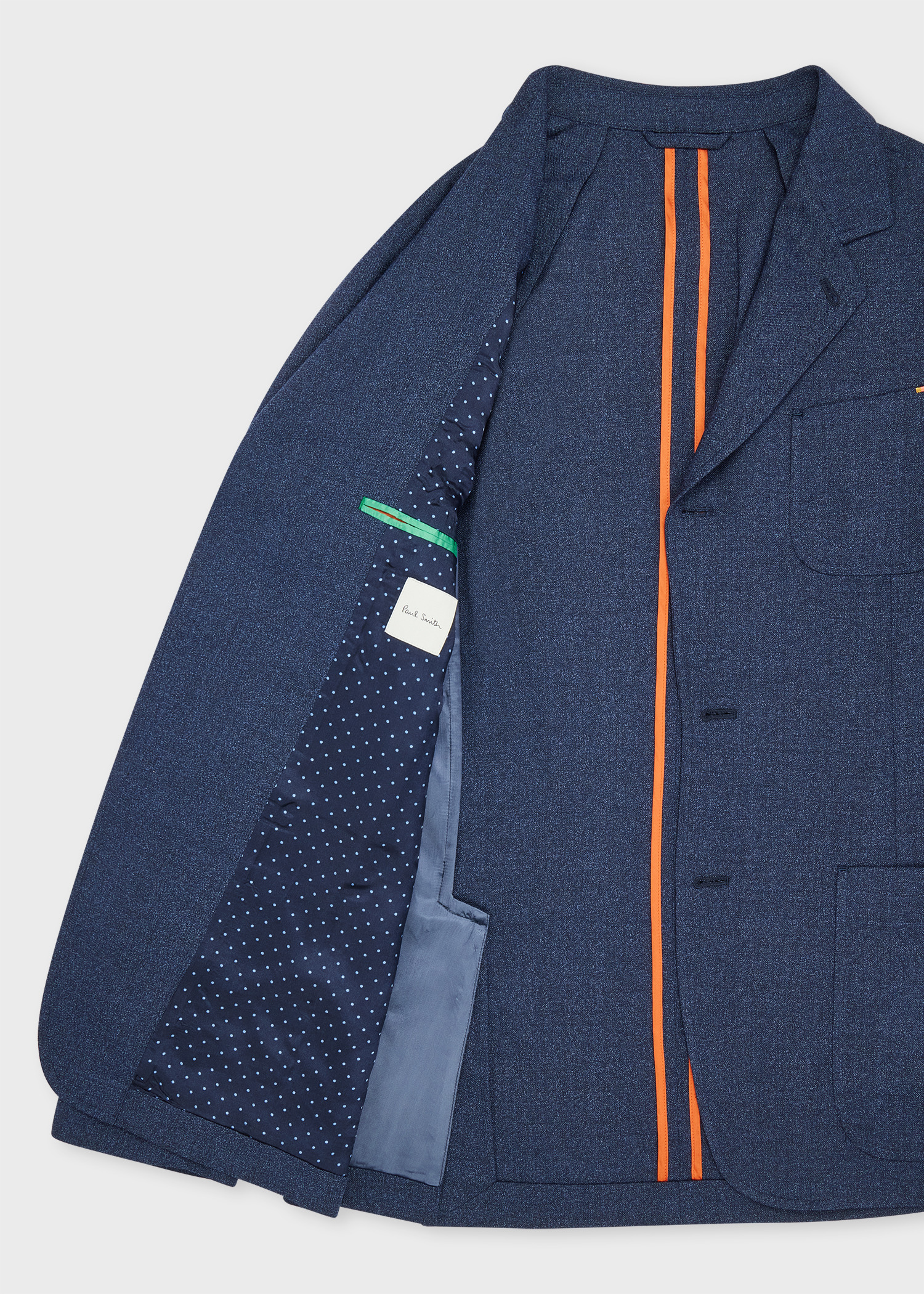 Blue Two-Ply Merino Wool Patch-Pocket Blazer - 4