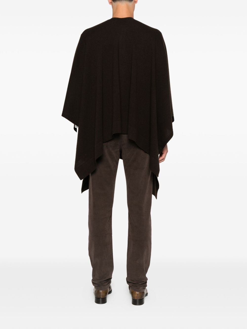 V-neck cashmere poncho - 4