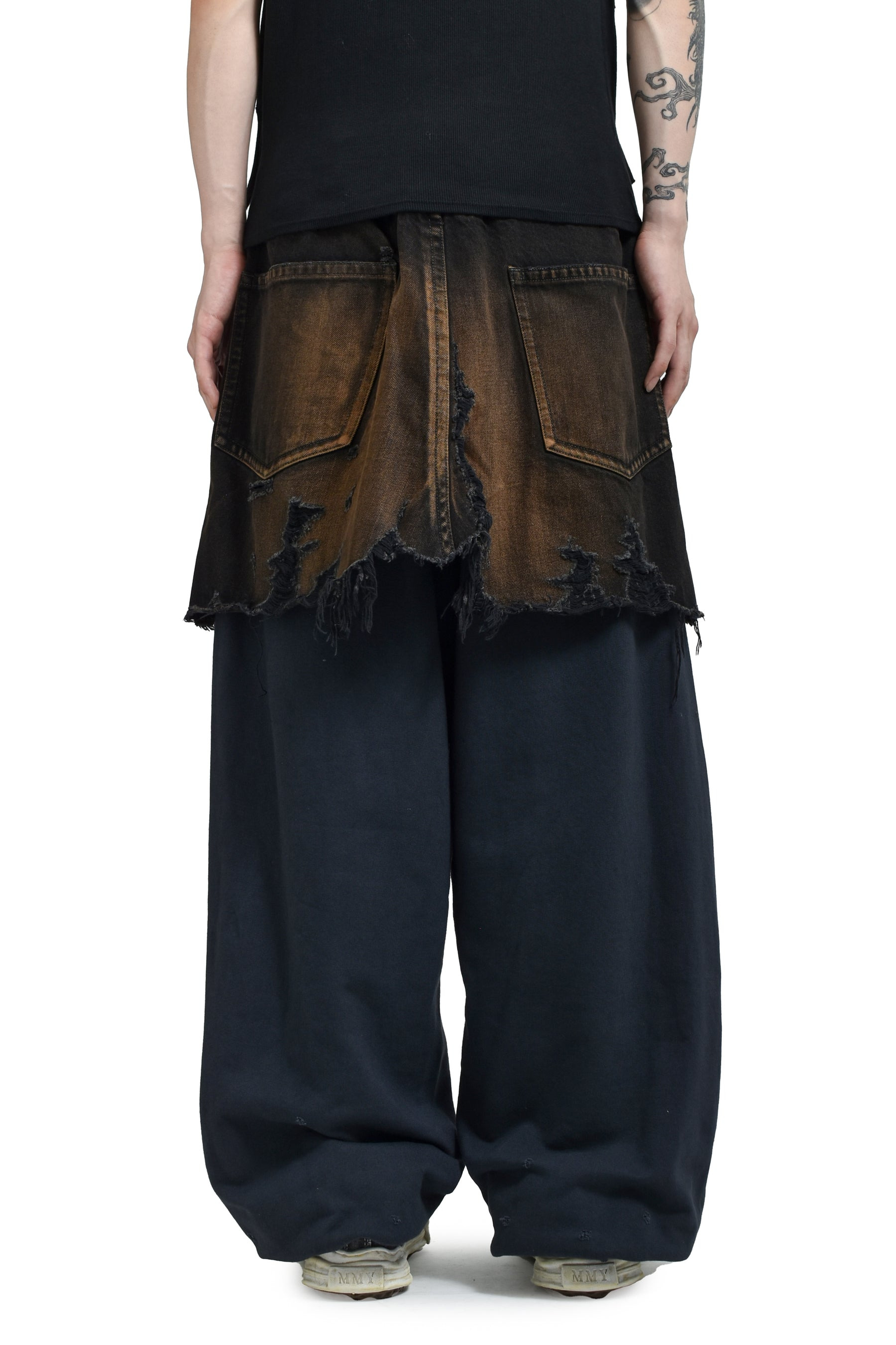 WAIST LAYERED JEANS / BLK - 2