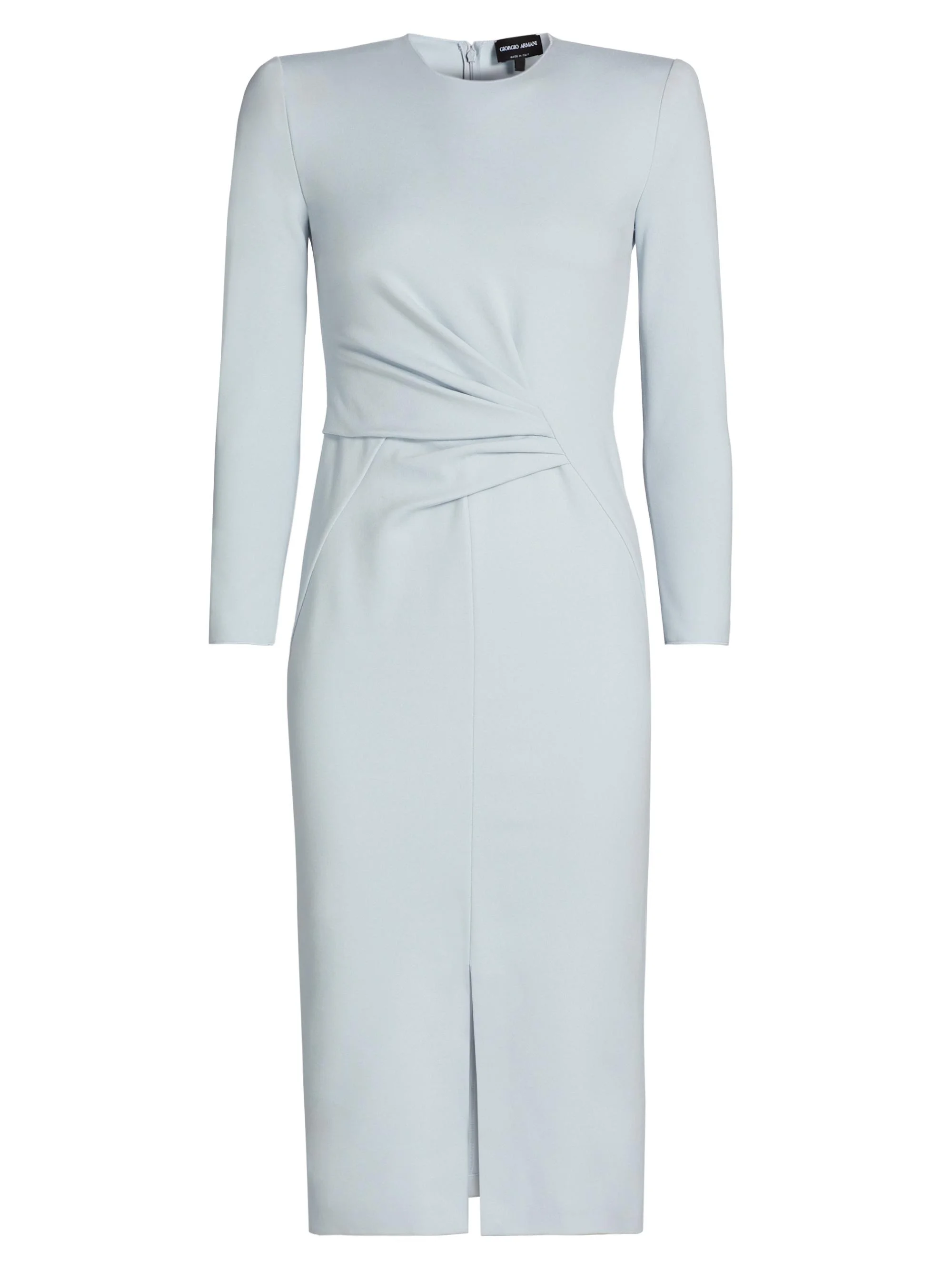 Women's Gathered Jersey Dress - Pale Blue - 1