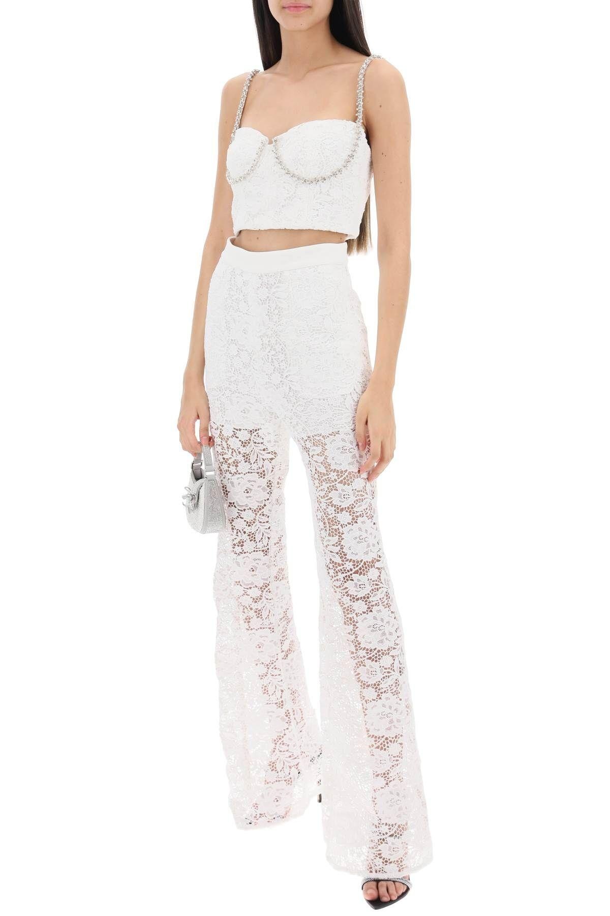 White Cord Lace Trousers