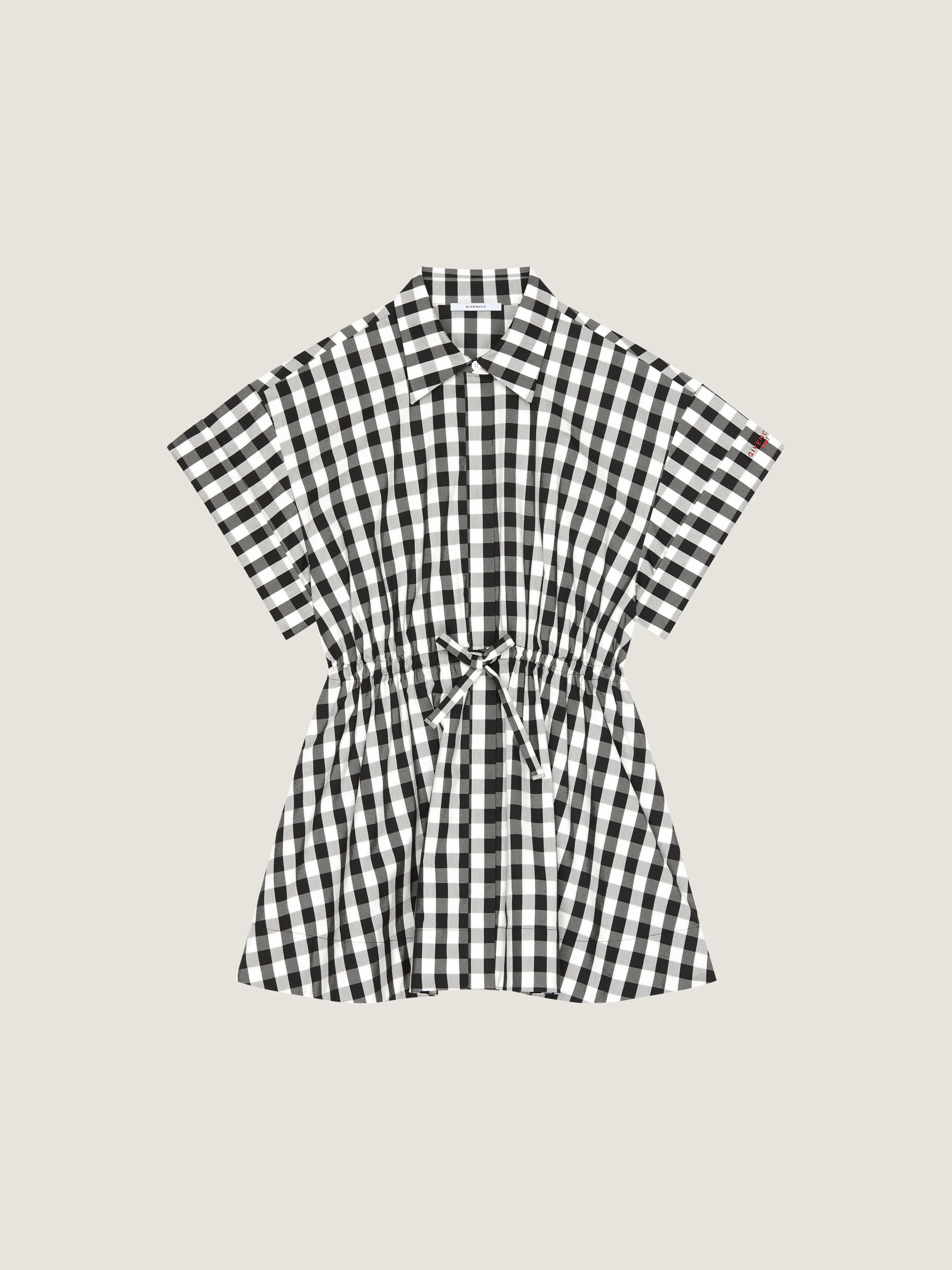 MINI SHIRT DRESS IN CHECKED COTTON - 1