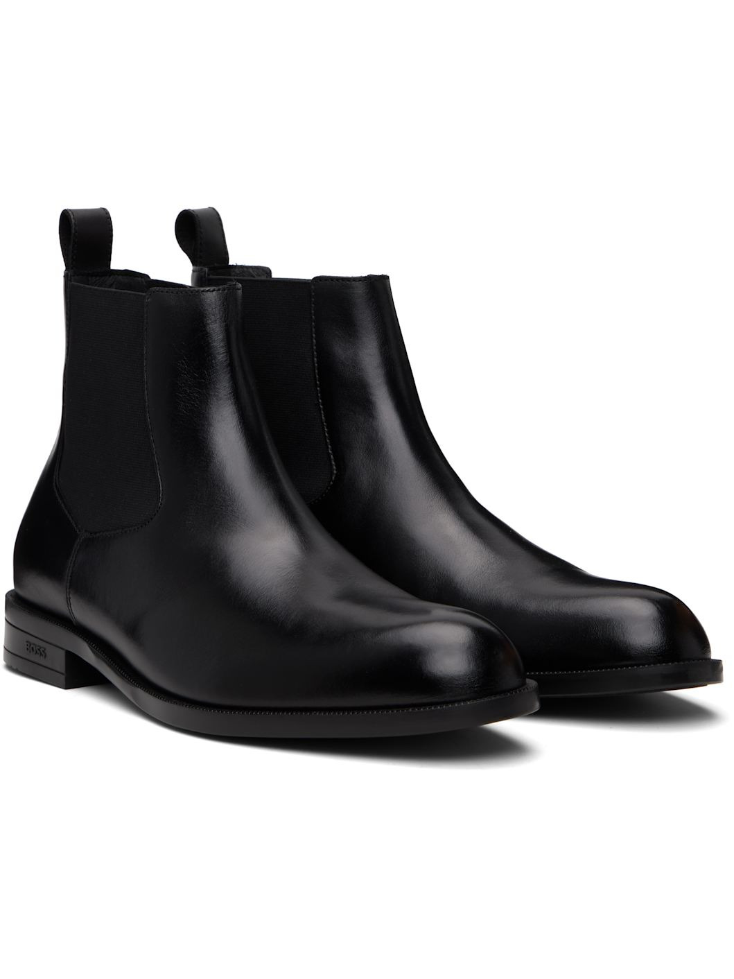 Black Leather Chelsea Boots - 4