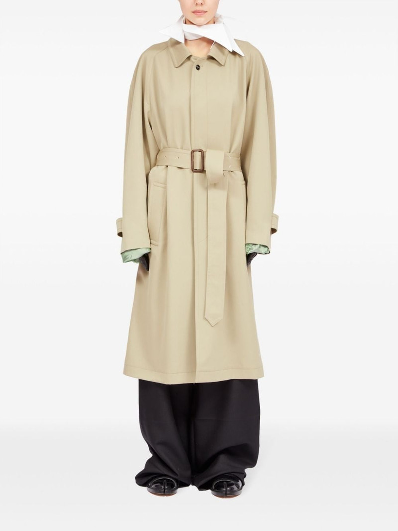 Maison Margiela spread-collar wool trench coat outlook