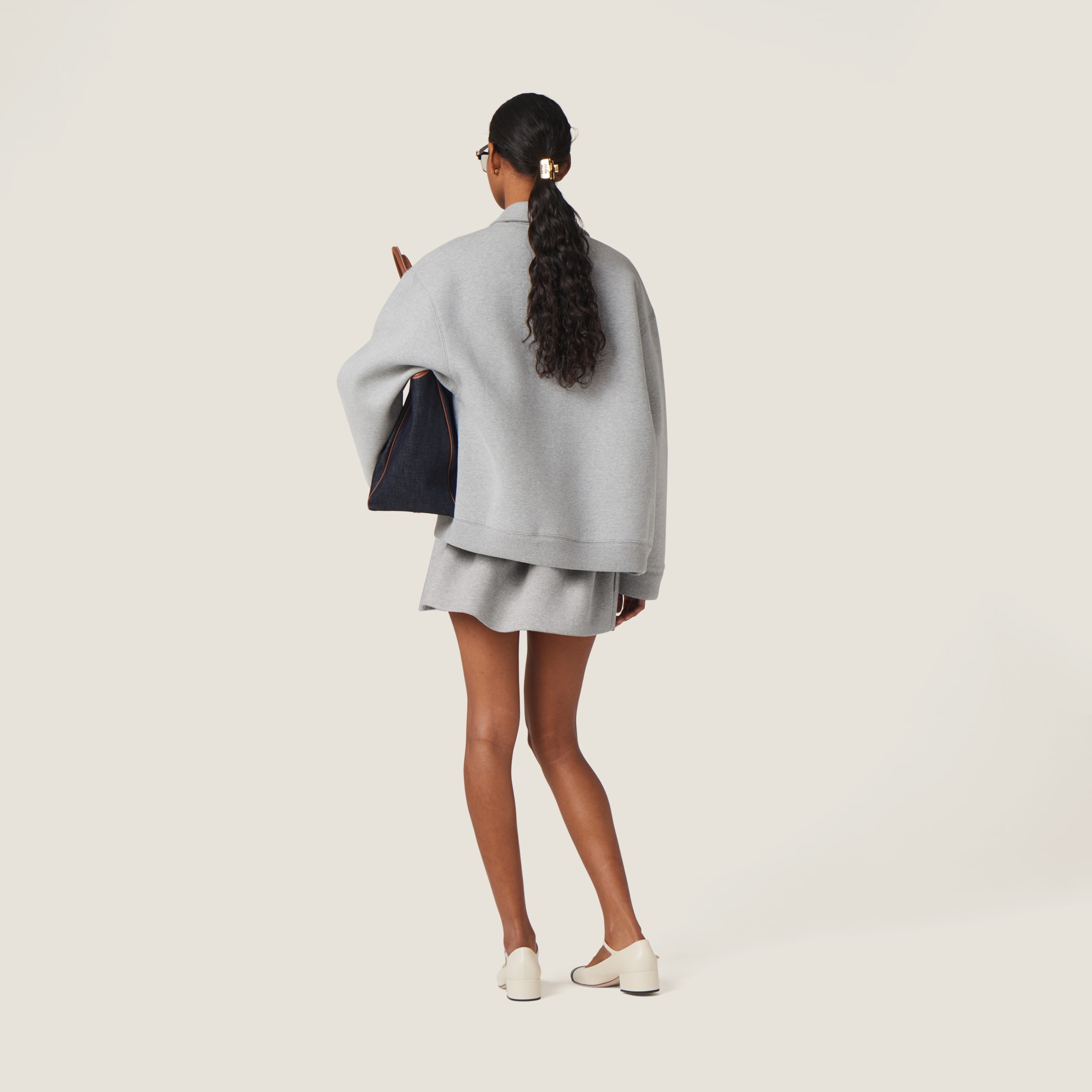 Padded cotton fleece miniskirt - 3