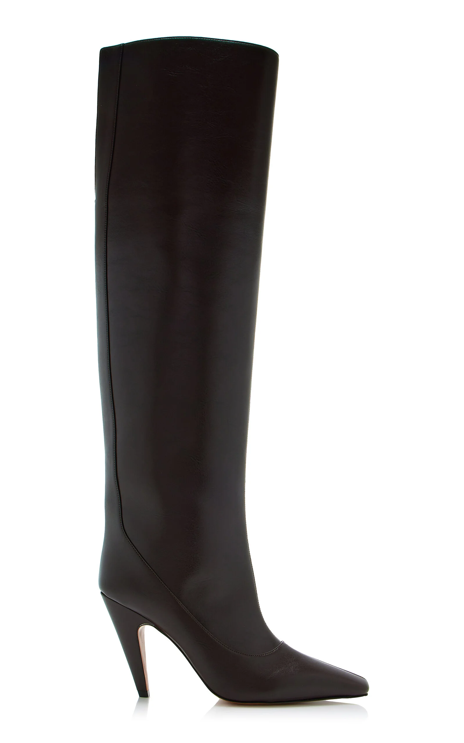 Spur Vegan-Leather Knee Boots brown - 1