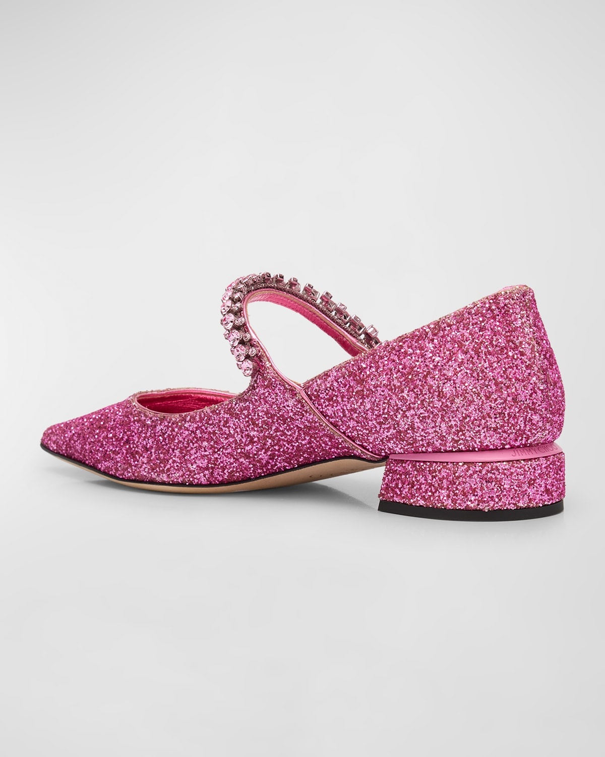 Bing Glitter Crystal-Strap Ballerina Pumps - 4