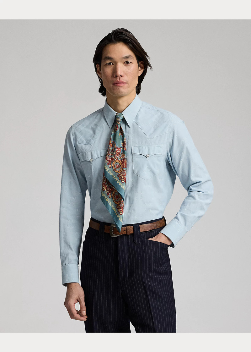 RRL by Ralph Lauren Slim Fit Dobby Western Shirt outlook