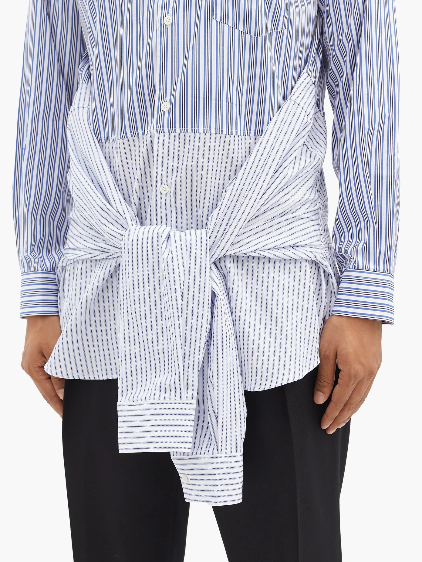 Deconstructed striped cotton shirt - 3