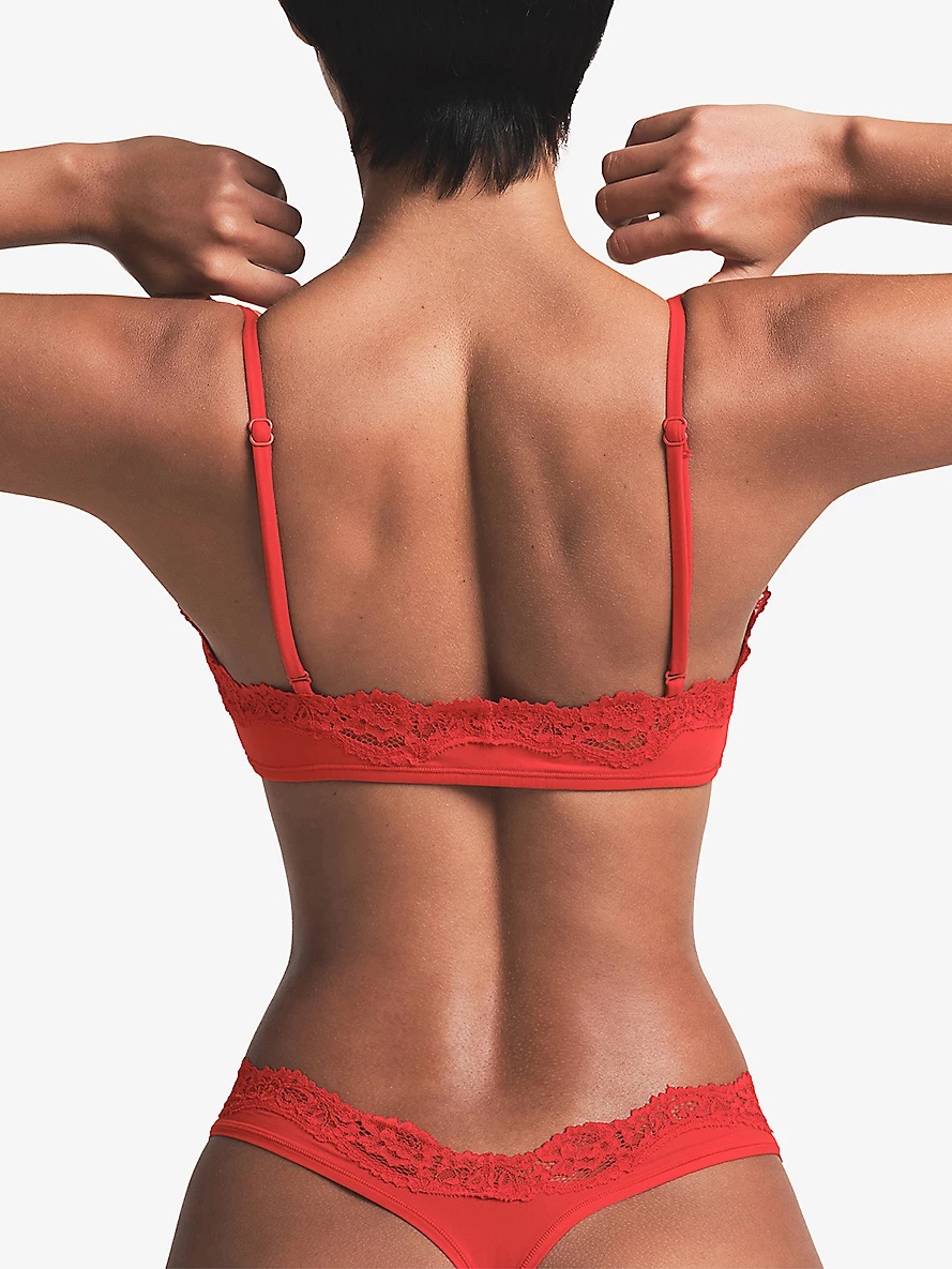 Fits Everybody Lace Scoop-Neck Jersey Bralette - 4