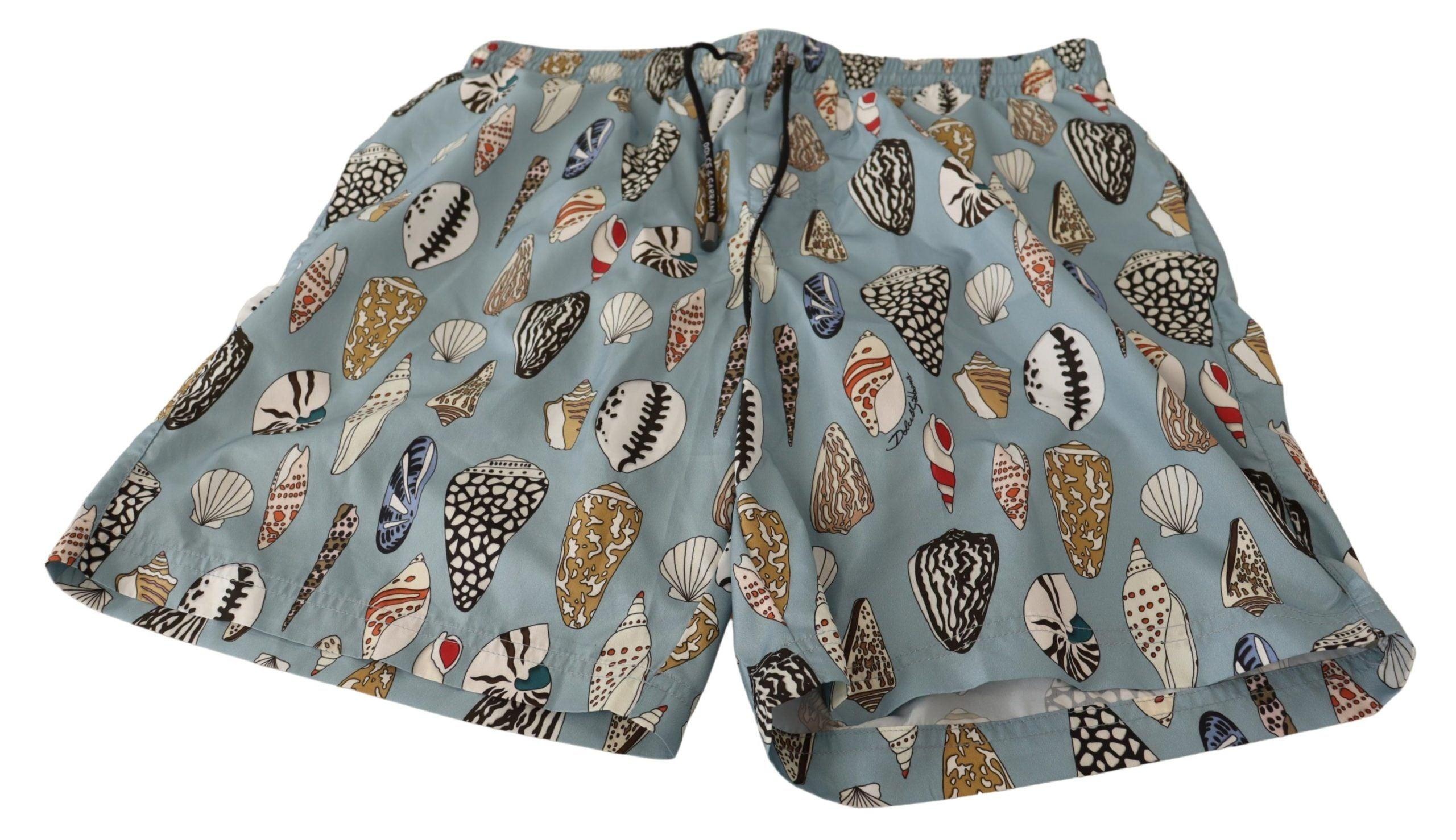 Dolce & Gabbana Blue Seashell Beachwear Swimwear Shorts - 4