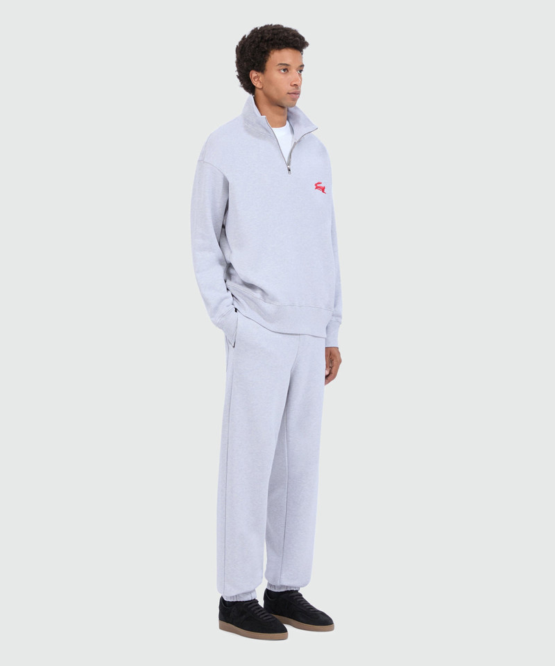Grey melange joggers with "Follow the Rabbit®" embroidery 4