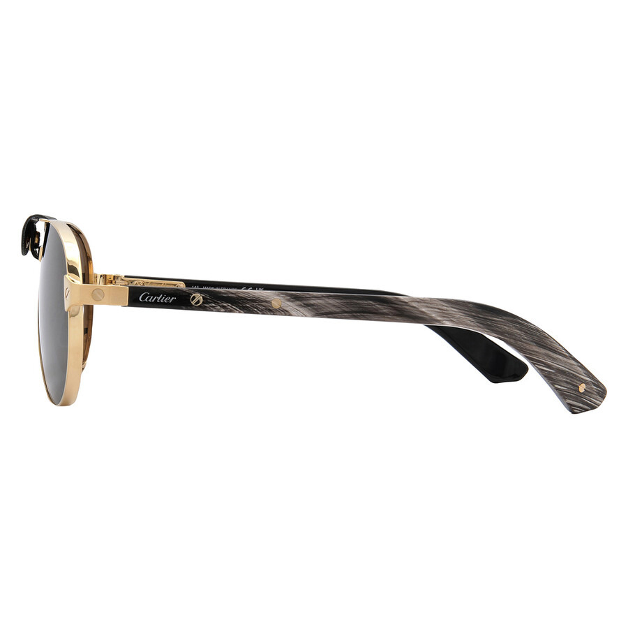 Cartier Santos de Cartier Polarized Smoke Pilot Men's Sunglasses CT0495S 001 59 - 3