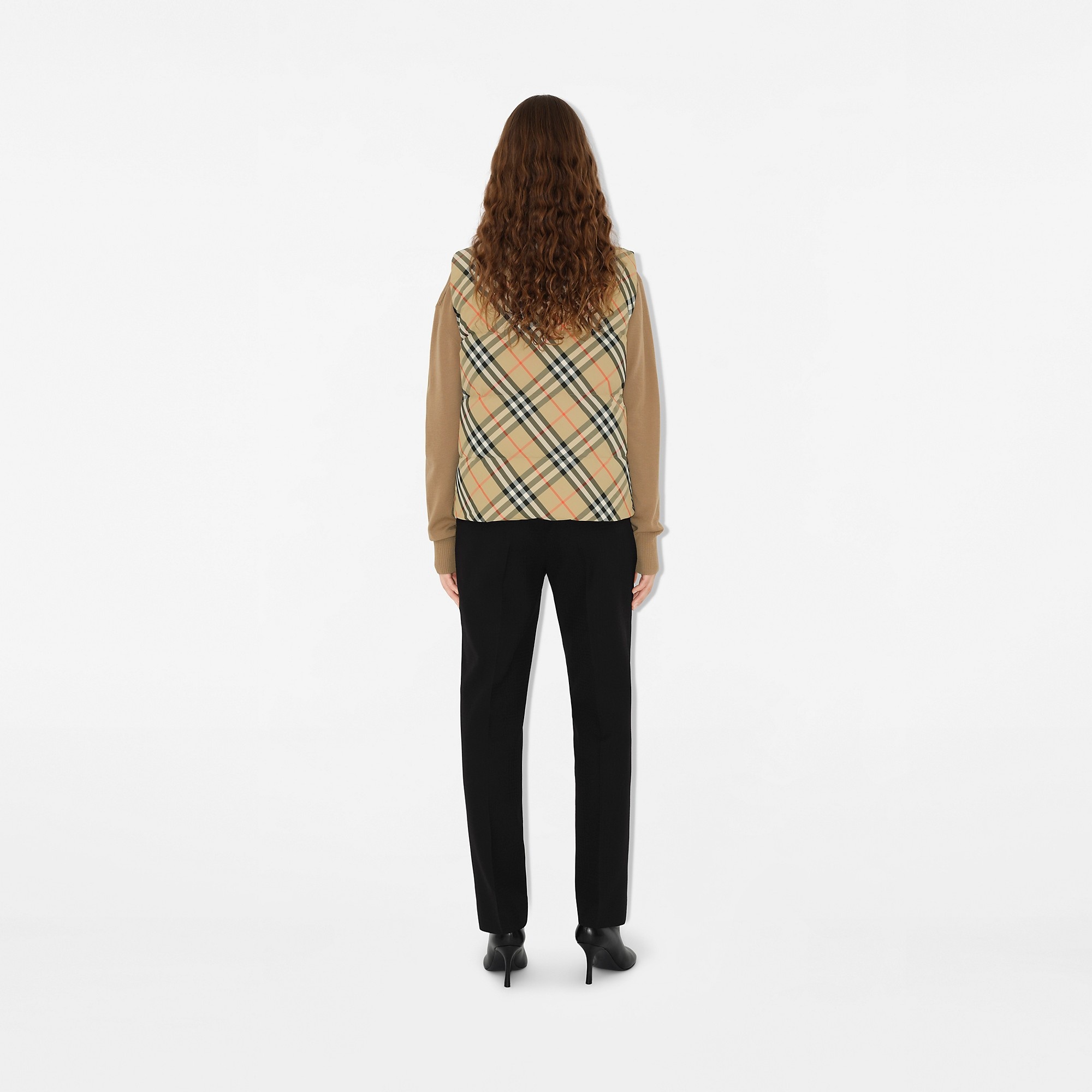 Reversible Check Nylon Puffer Gilet - 4