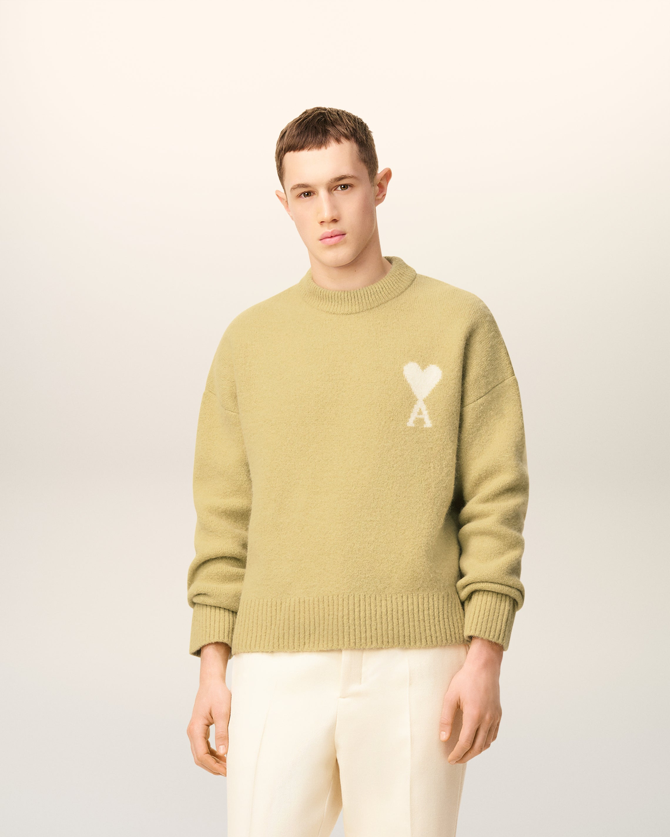 YELLOW  ALPACA AMI DE COEUR CREWNECK SWEATER - 2