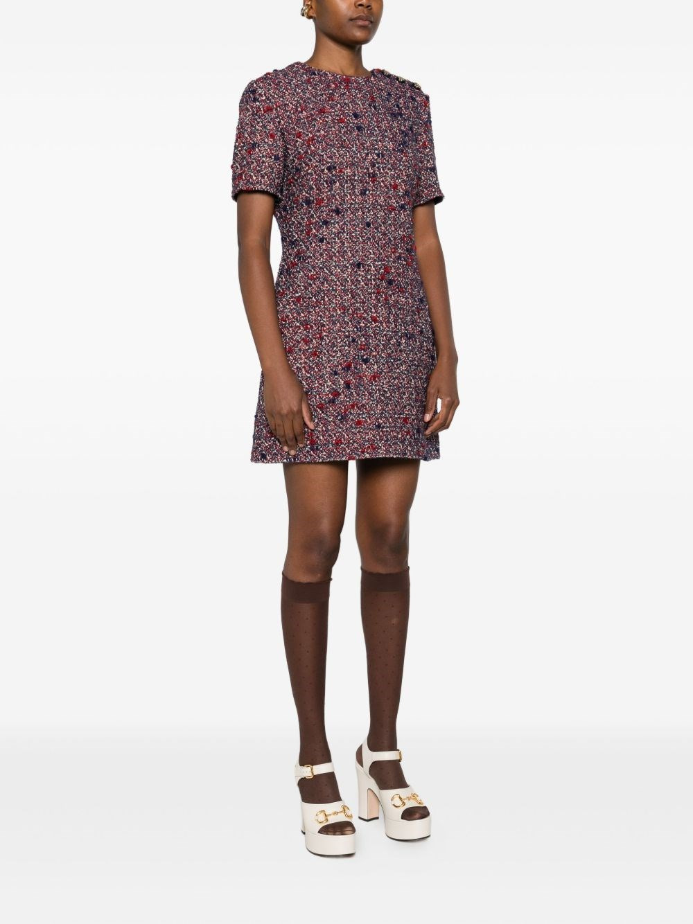 Bouclé wool short dress - 4