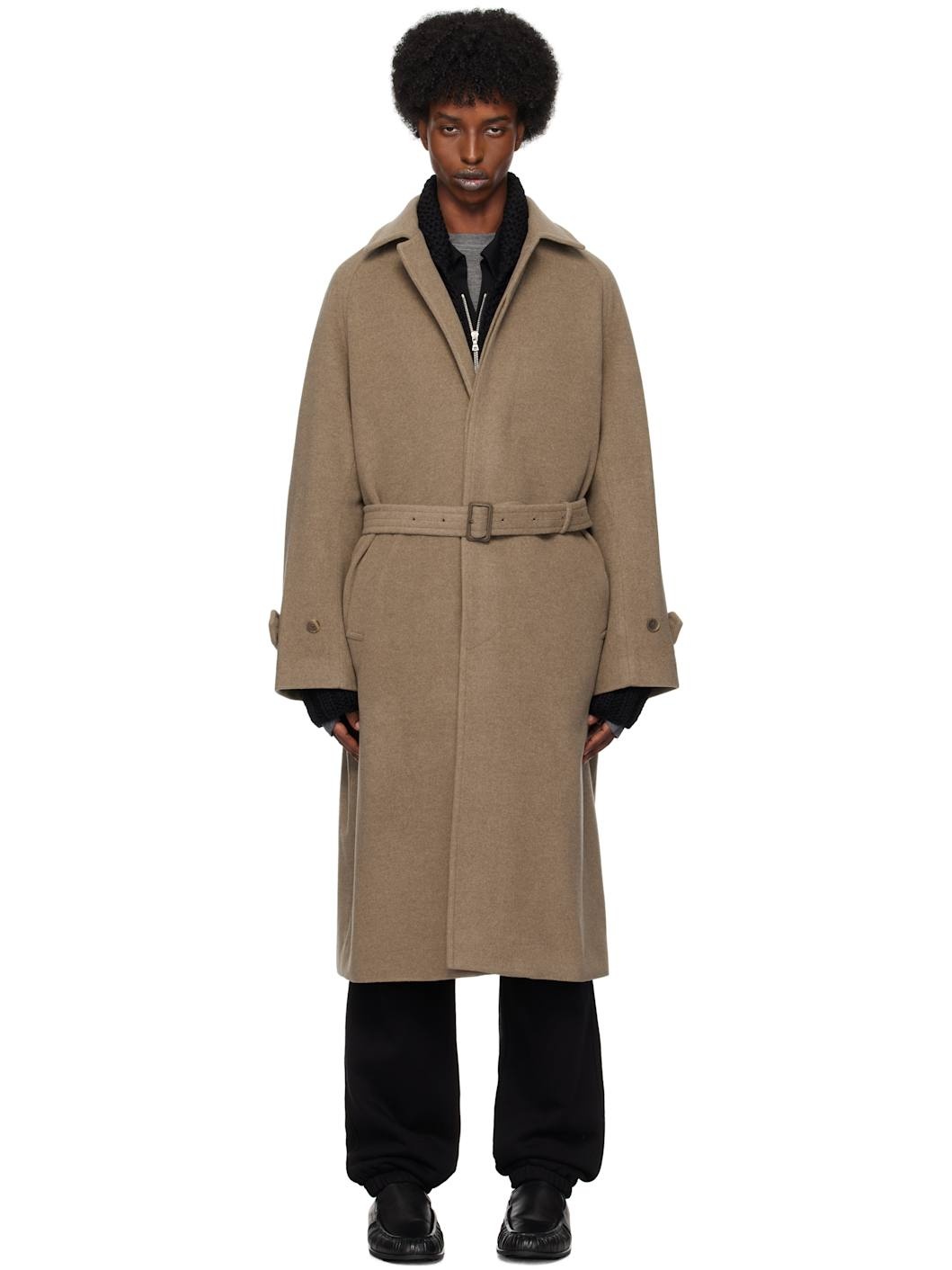 Beige Mosser Soutien Collar Coat - 1