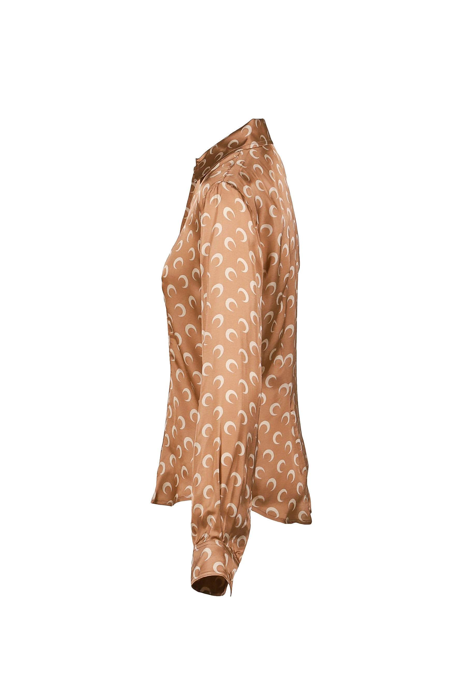 MOON SATIN SHIRT BLOUSE / D CAMEL - 7