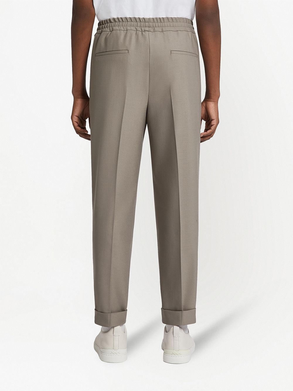 elasticated tapered trousers - 4