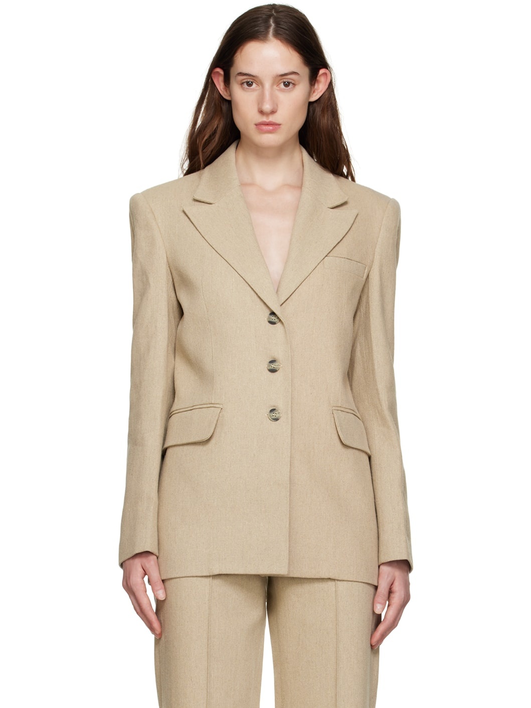 Beige Albo Blazer - 1