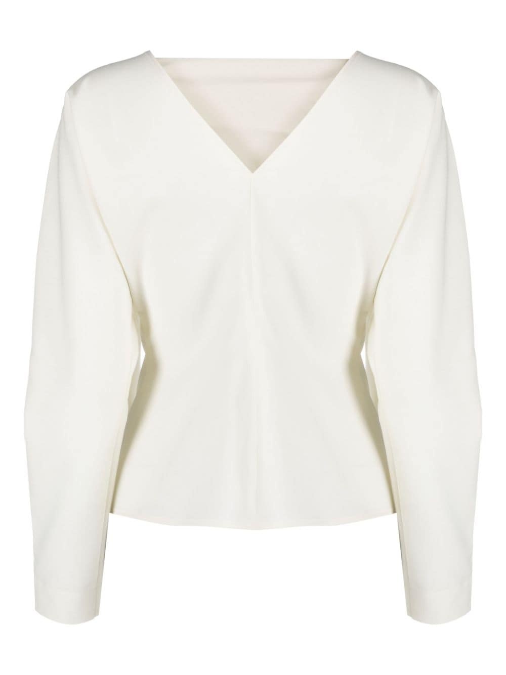 layered long-sleeve blouse - 2