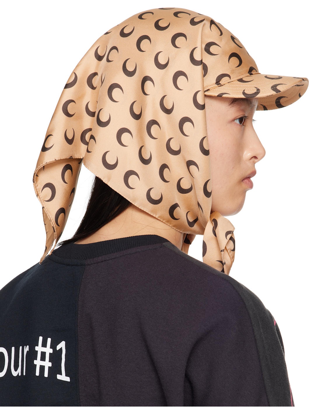 SSENSE Exclusive Beige Regenerated Silk Veiled Cap - 3