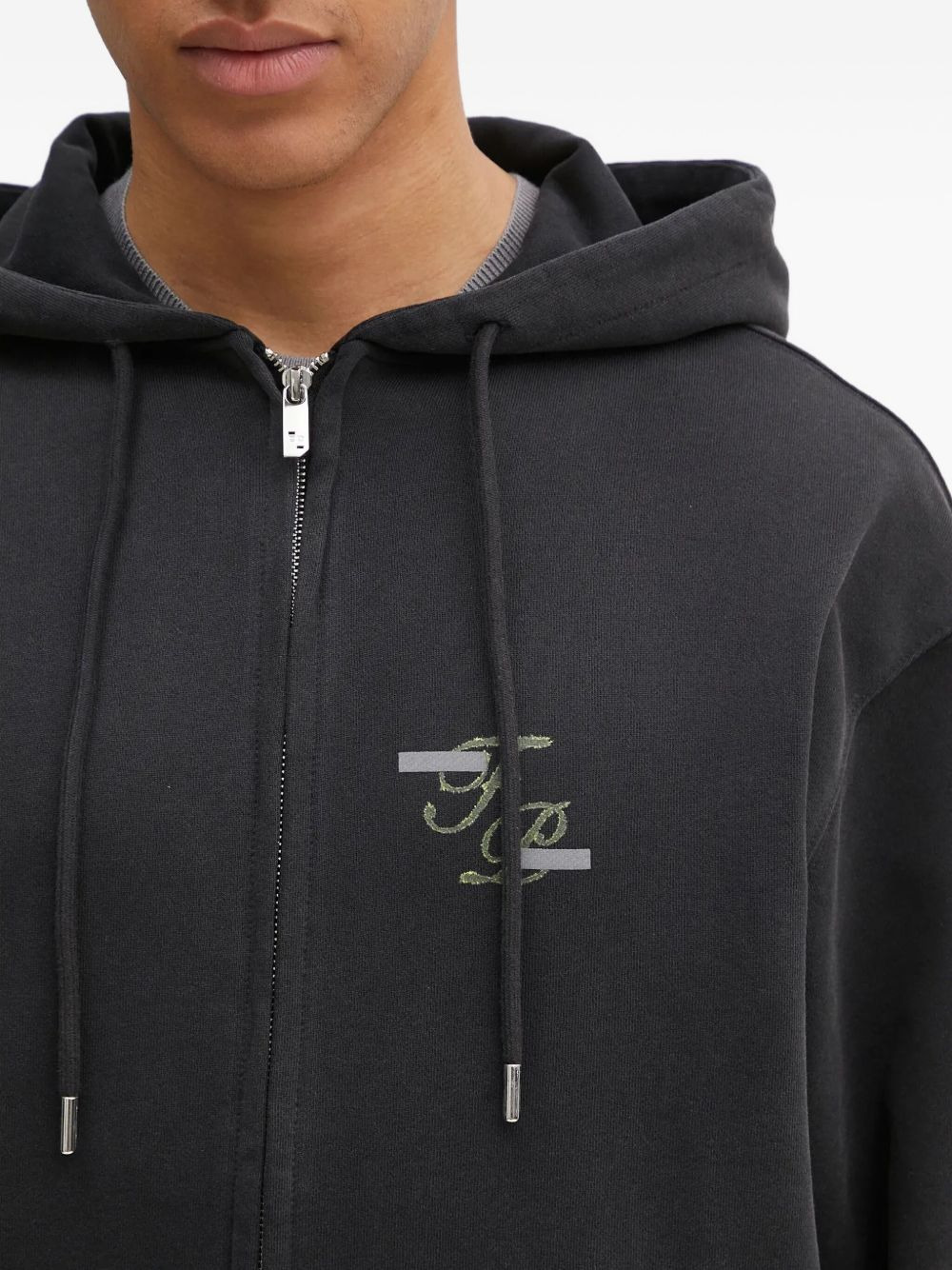 logo-print zip-fastening hoodie - 5