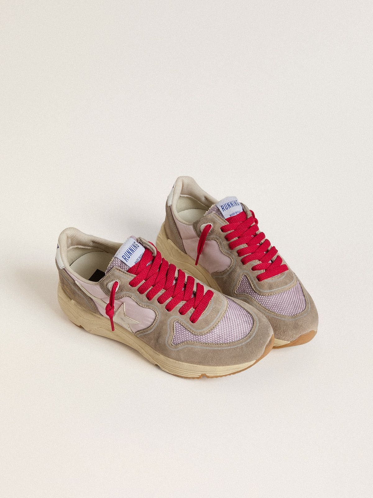 Running Sole LTD in pink nylon with white leather star - 2
