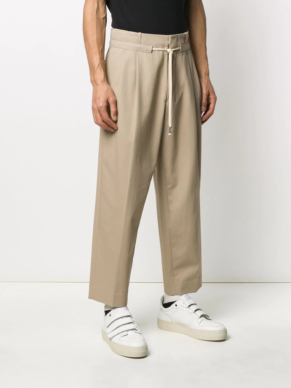 drawstring waist cropped trousers - 3