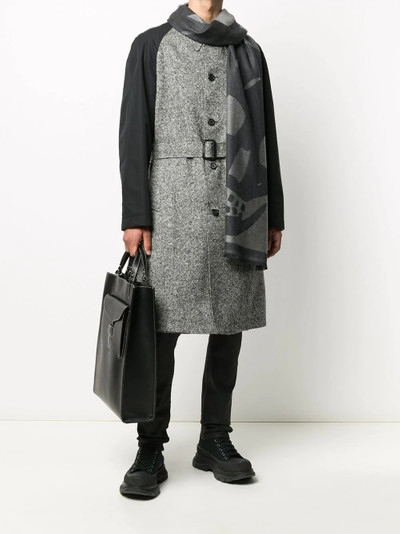 Alexander McQueen contrast-sleeve single-breasted coat outlook