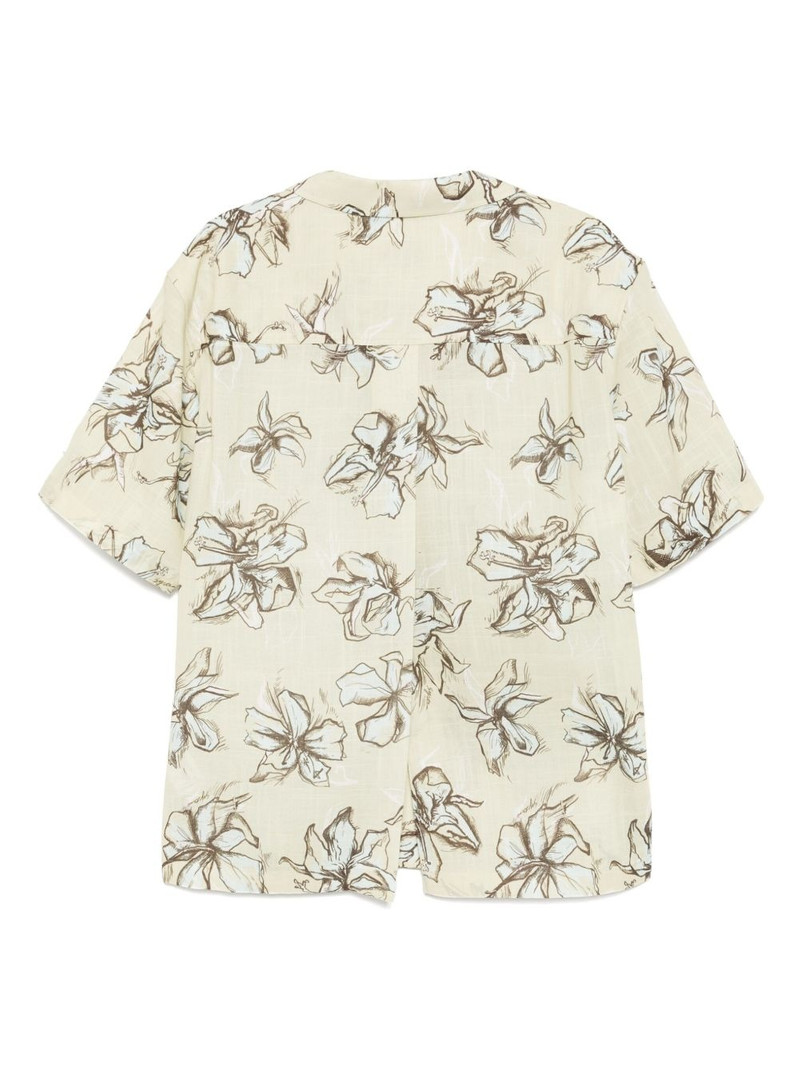 SYSTEM flower-printed bowling shirt outlook