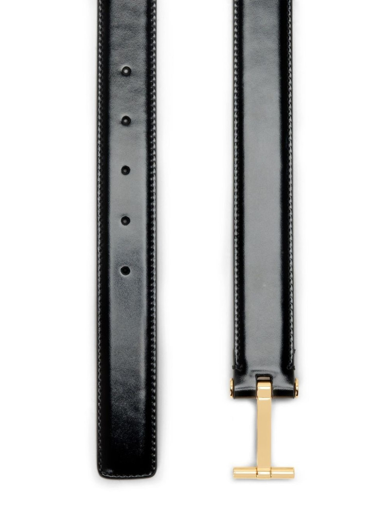 TOM FORD logo-buckle leather belt outlook