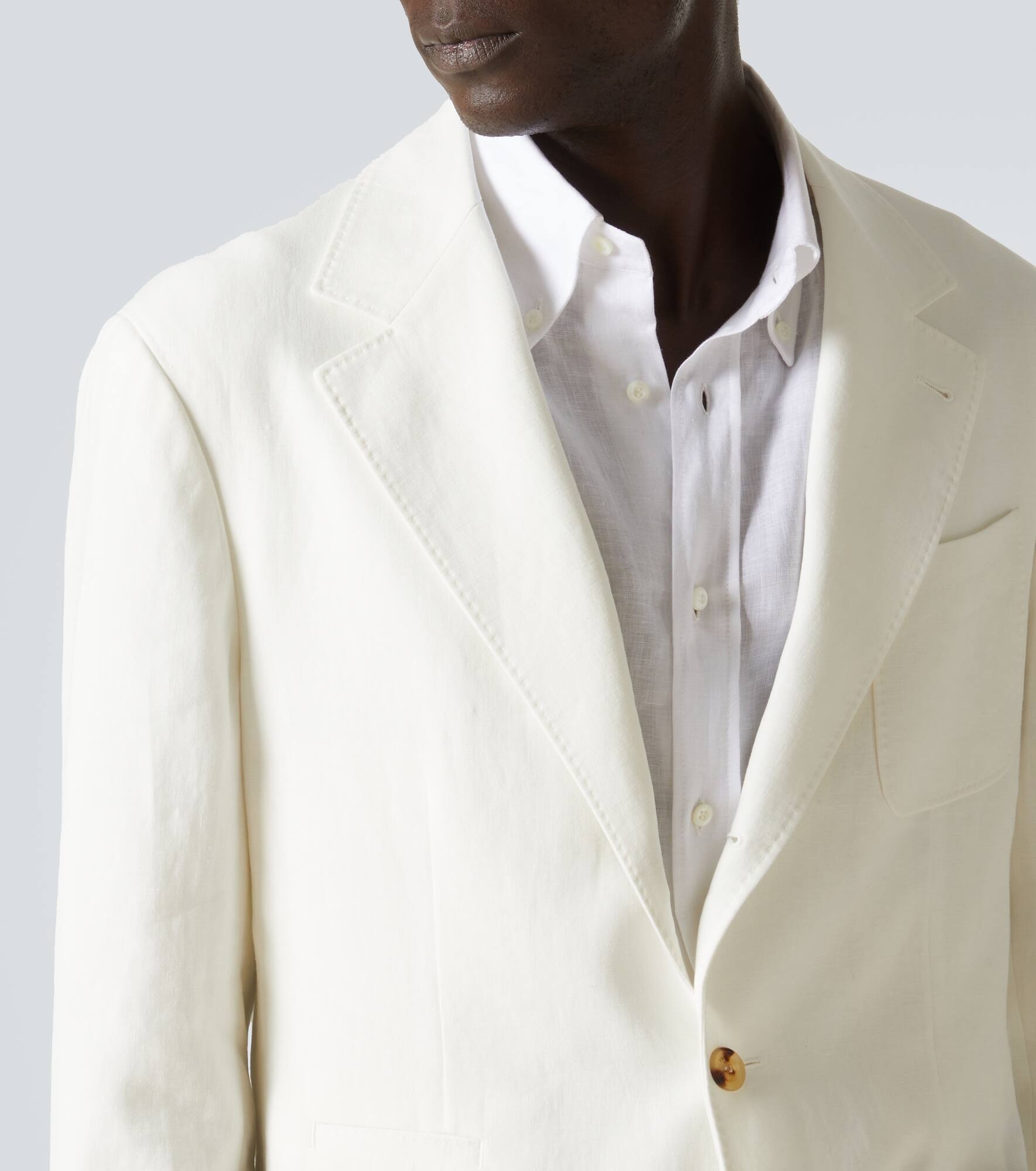 Single-breasted linen blazer - 5