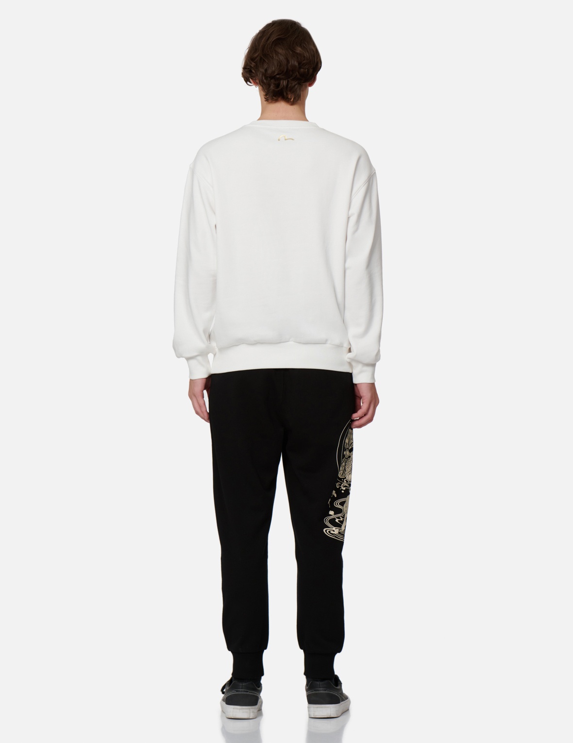 KOI AND WAVE PATTERN KAMON PRINT SWEATSHIRT - 6