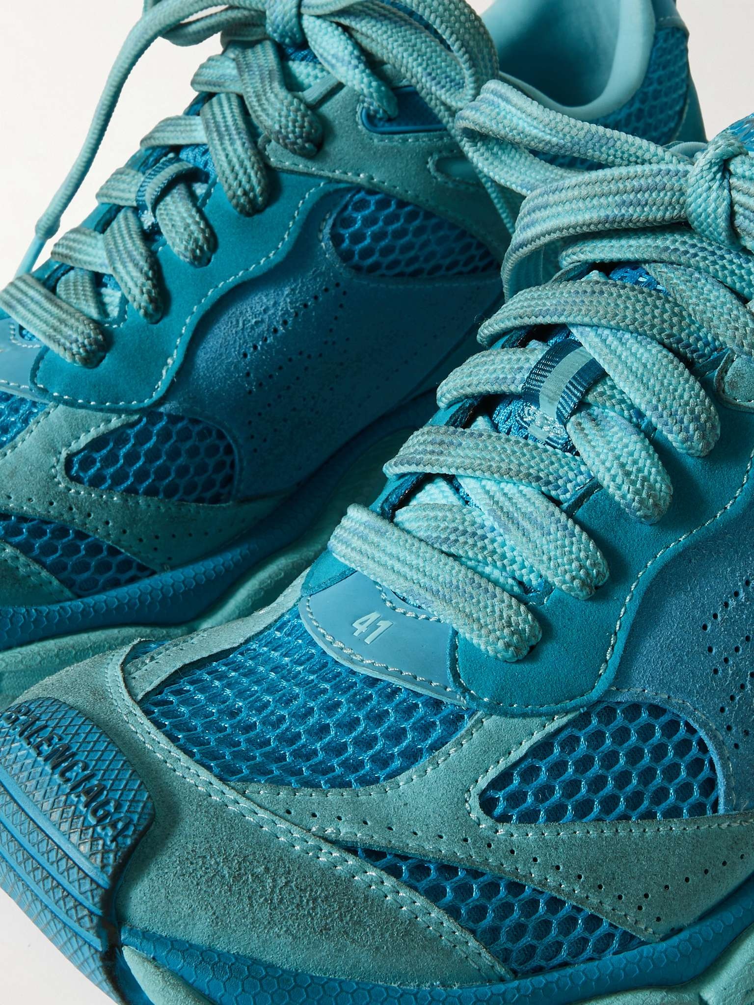 24AW new/BALENCIAGA 3XLファッションスニーカー Sneakers Blue BALENCIAGA 3XL leather-trimmed mesh and rubber sneakers
