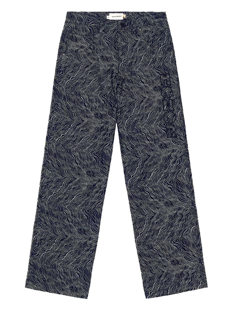 patterned-jacquard wide-leg trousers 1